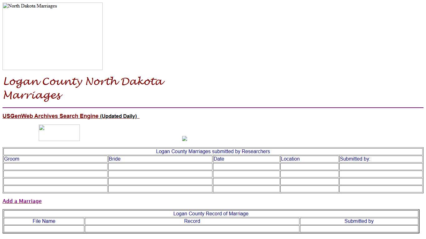 Logan County North Dakota Marriages
